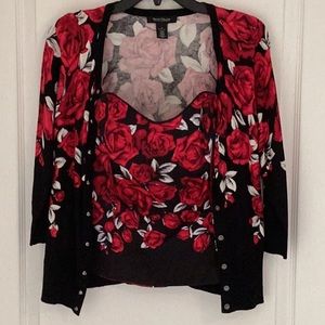 White House Black Market bustier and cardigan combo